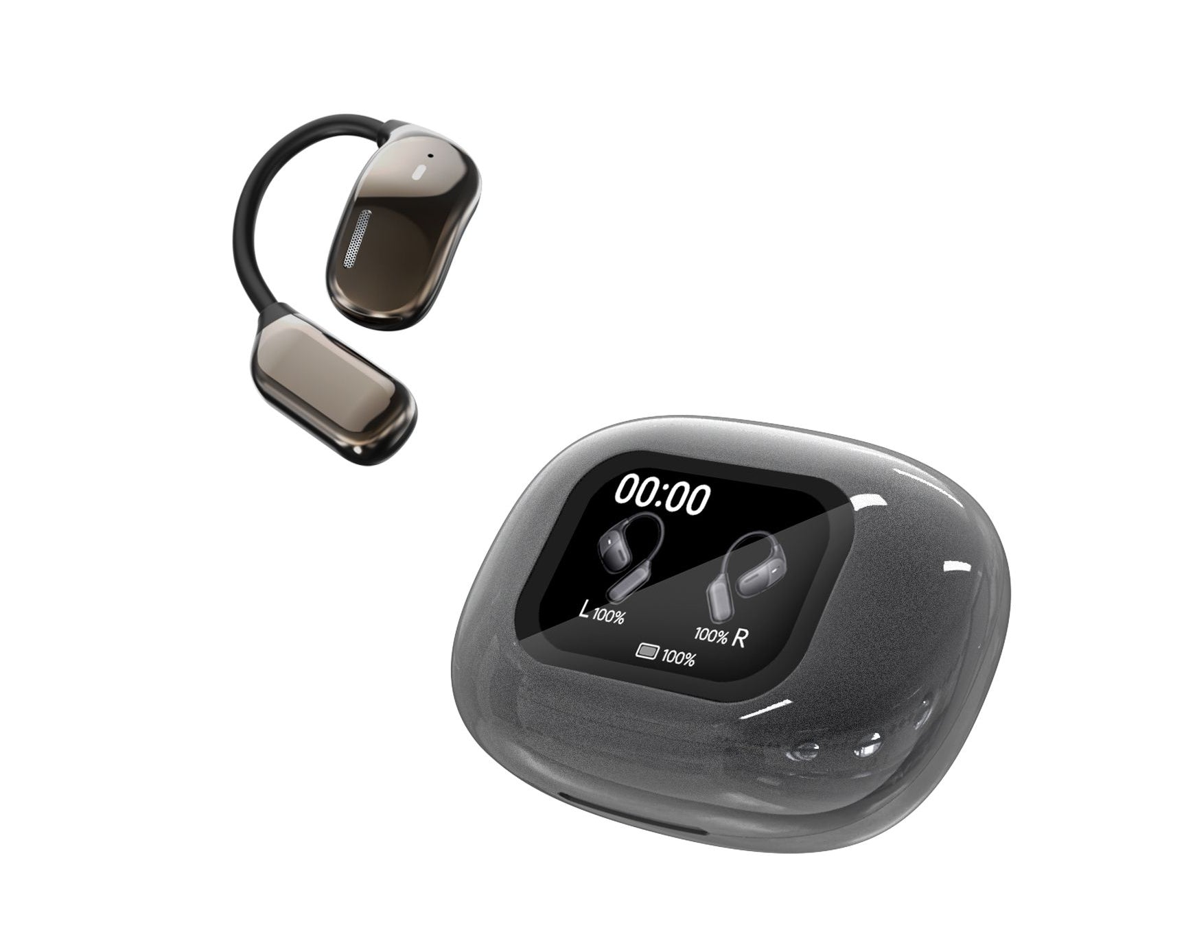 אוזניות תרגום Bluetooth עם טכנולוגיית AI – 144 שפות צבע לבן