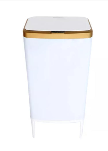 פח חכם נפח 60 ליטר עם רגליים צבע לבן בשילוב זהב