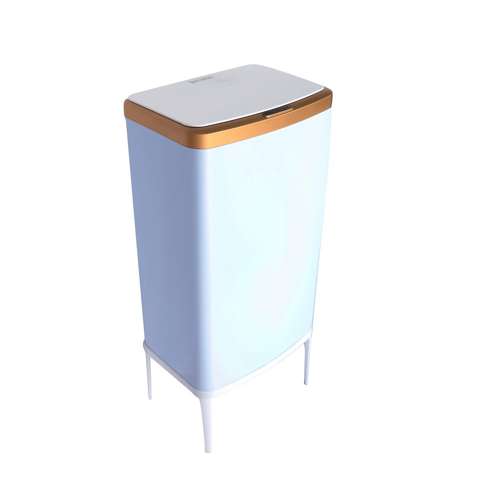 פח חכם נפח 60 ליטר עם רגליים צבע לבן בשילוב זהב