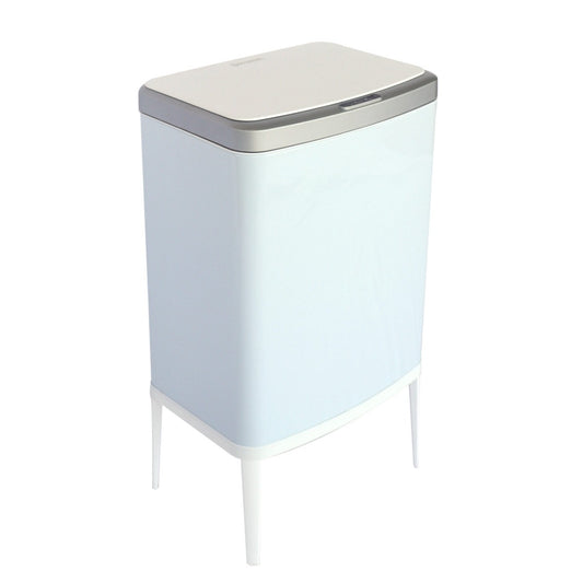 פח חכם נפח 40 ליטר עם רגליים צבע לבן בשילוב כסוף