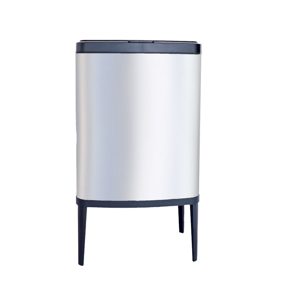 פח חכם נפח 40 ליטר עם רגליים צבע כסוף בשילוב שחור