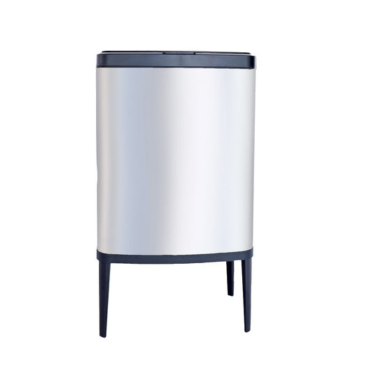 פח חכם נפח 40 ליטר עם רגליים צבע כסוף בשילוב שחור