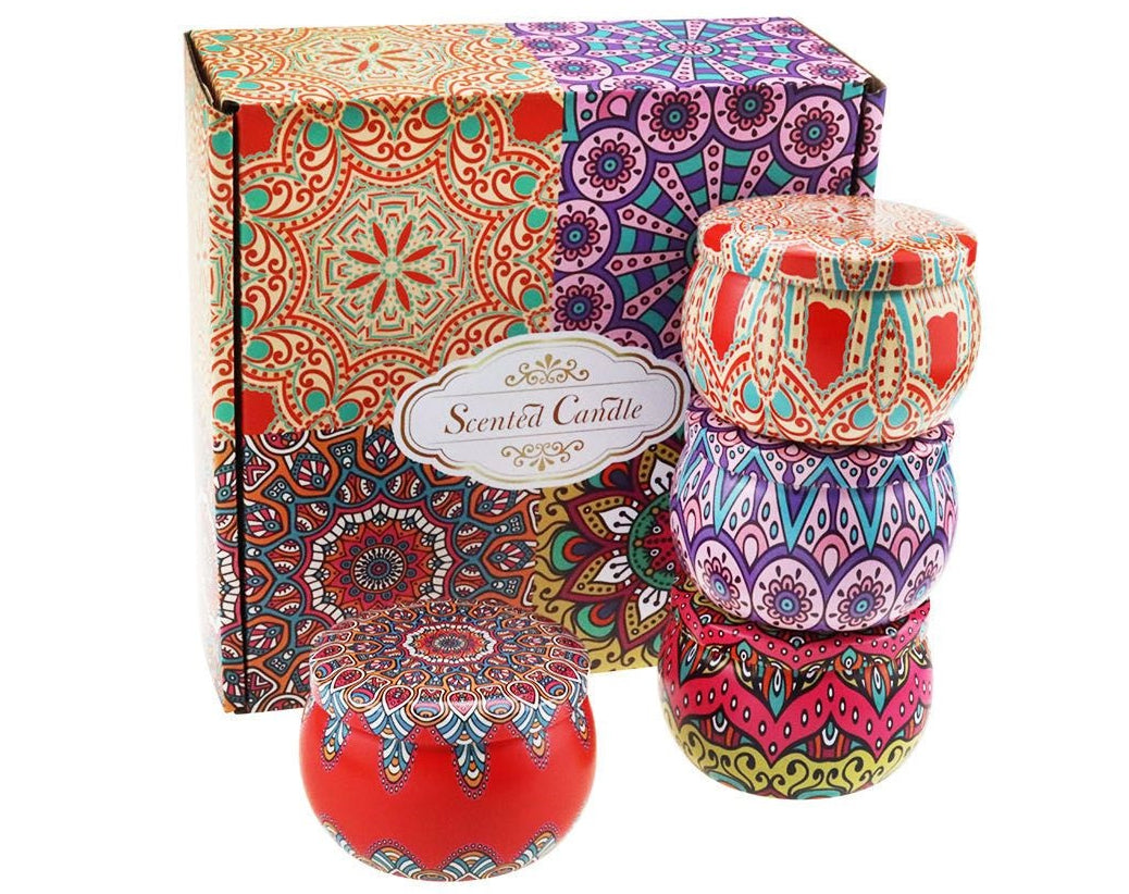 רביעיית נרות בניחוח... צבע רביעיית נרות בניחוח גרדניה, מון פאריז, אשכולית ובלטיק אמבר