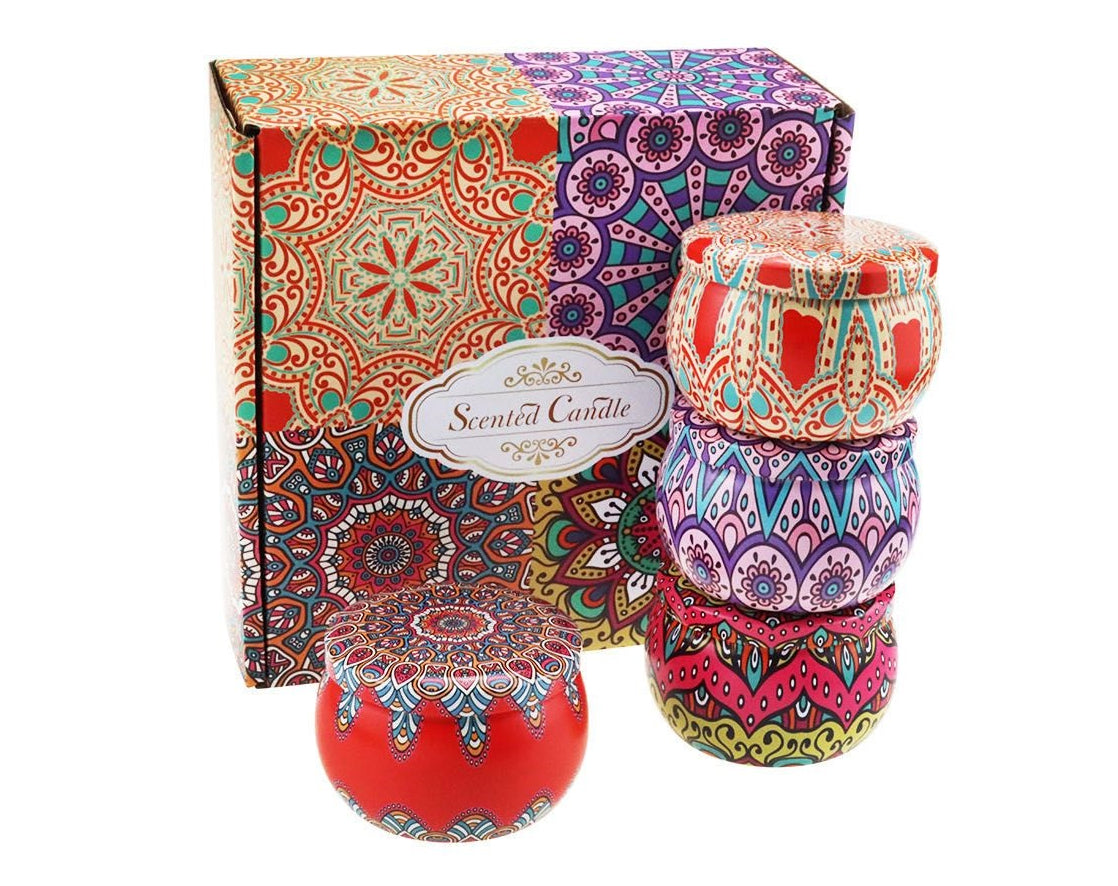 רביעיית נרות בניחוח... צבע רביעיית נרות בניחוח ורד, לבנדר, גרדניה ווניל