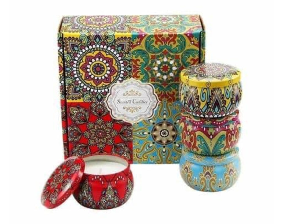 רביעיית נרות בניחוח... צבע רביעיית נרות בניחוח ורד, לימון, מנטה ווניל