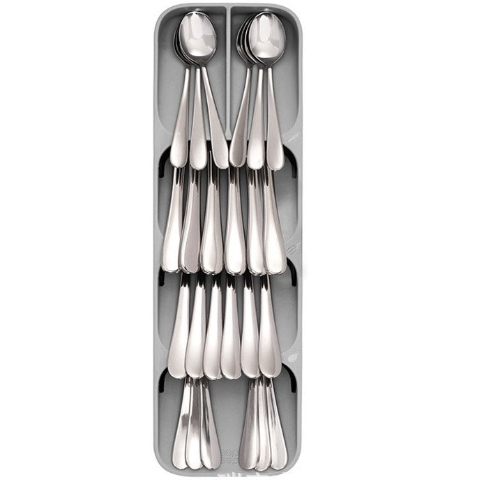 ארגונית סכו"ם קטנה מפלסטיק צבע אפור