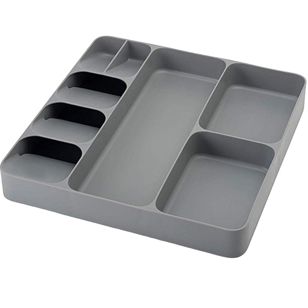 ארגונית סכו"ם גדולה מפלסטיק צבע אפור