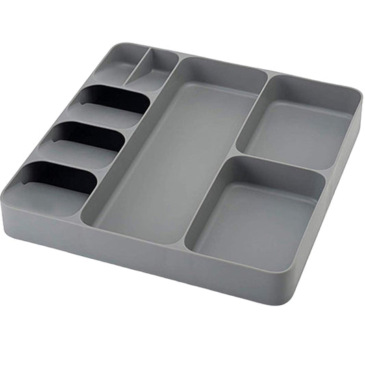 ארגונית סכו"ם גדולה מפלסטיק צבע אפור