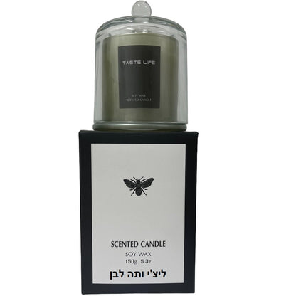 סט 3 נרות ריחניים בכלי זכוכית פעמון