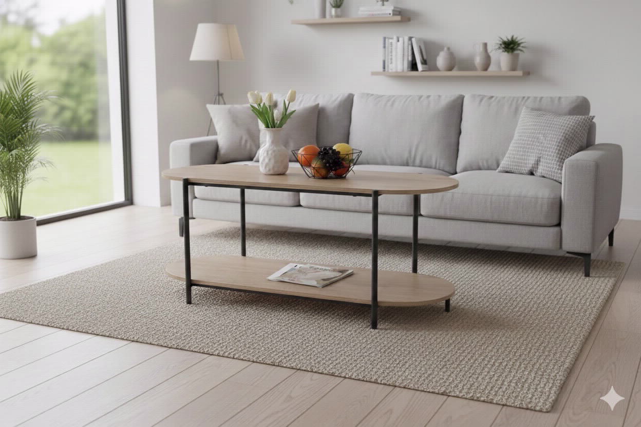 שולחן סלון קפה אובאלי