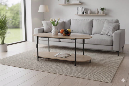 שולחן סלון קפה אובאלי