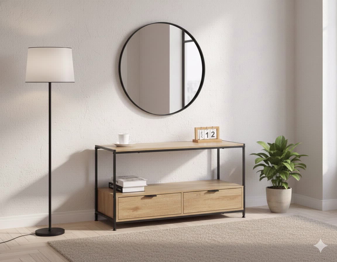 שולחן סלון עם  שתי מגירות