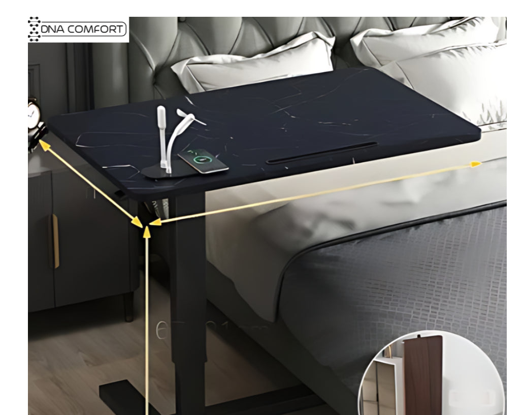 שולחן צד נייד- עיצוב בגוון שחור שיש