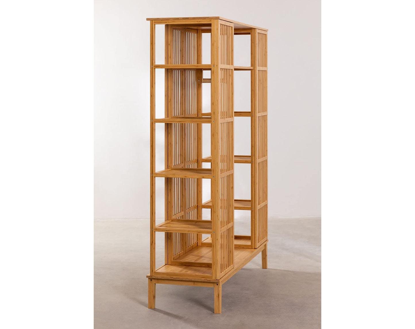 ארון בגדים פתוח עשוי במבוק - רחב