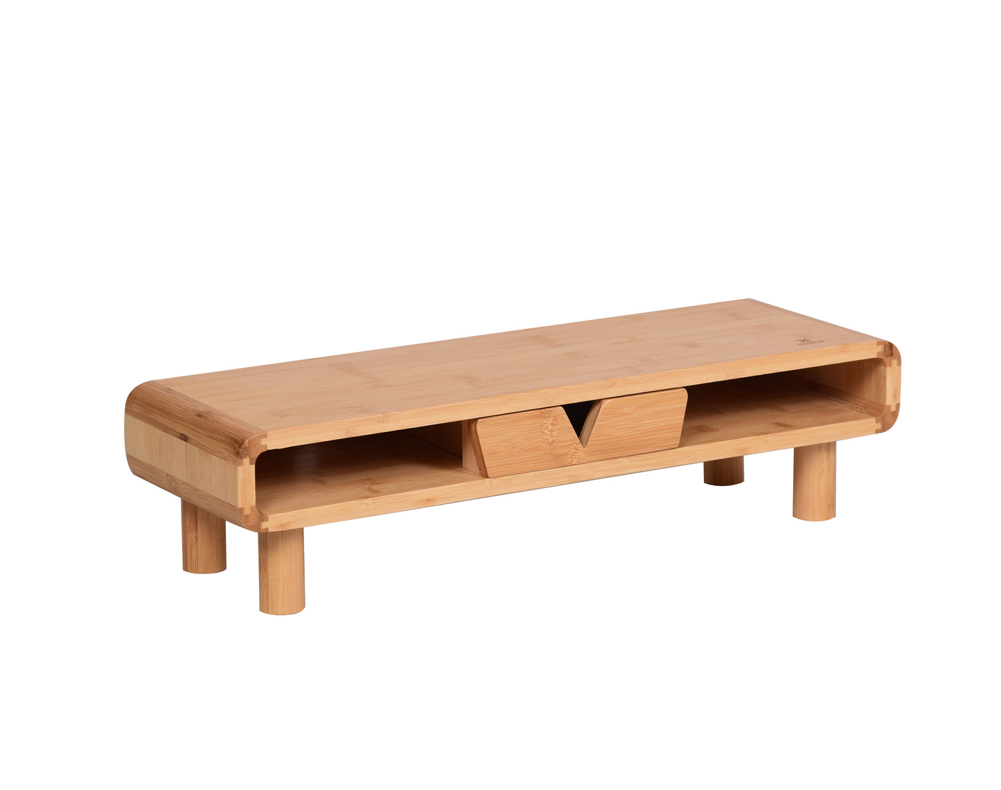 מדף הגבהה למסך מחשב עם מגירה נשלפת