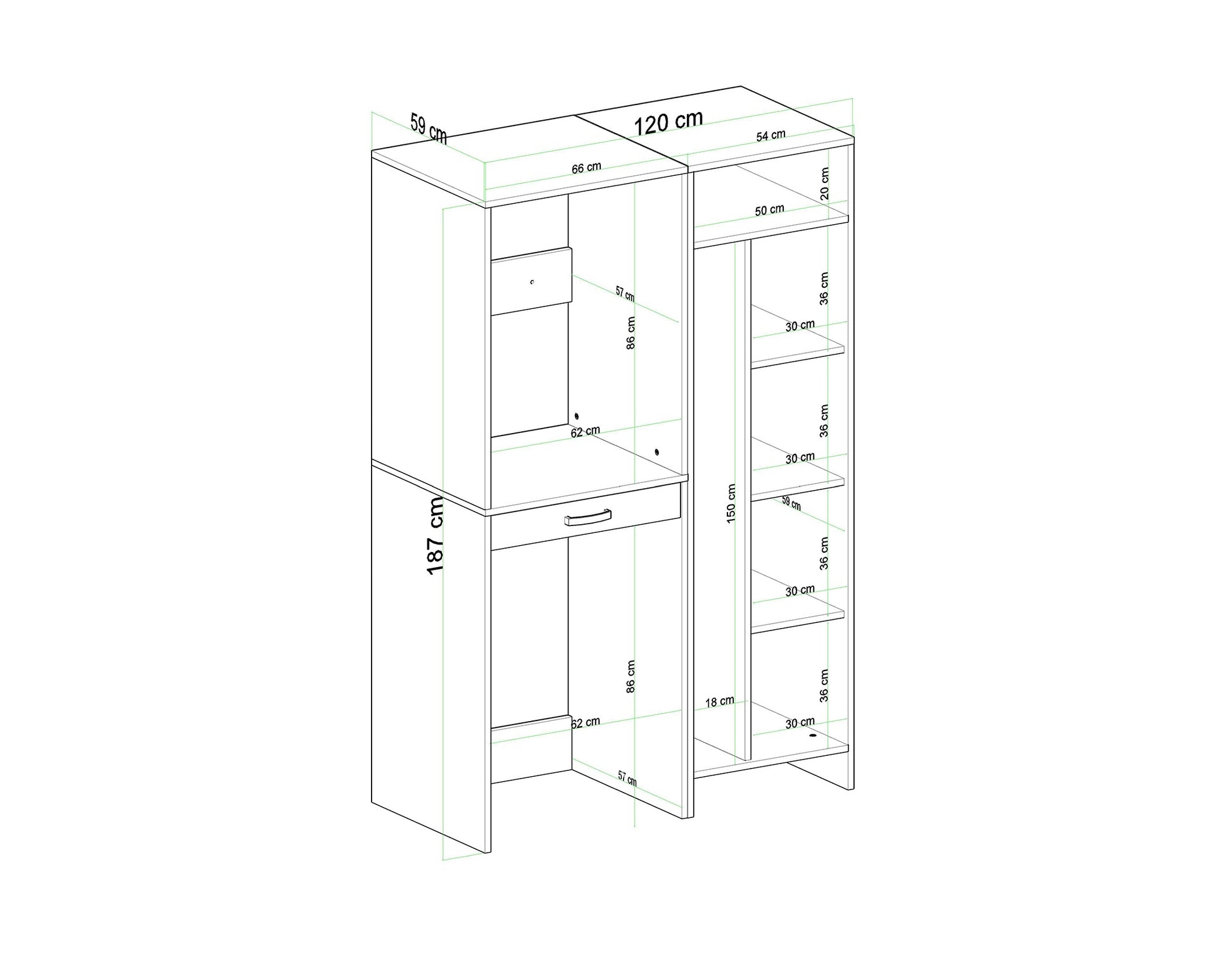ארון שירות לחדר כביסה אולגה 6109