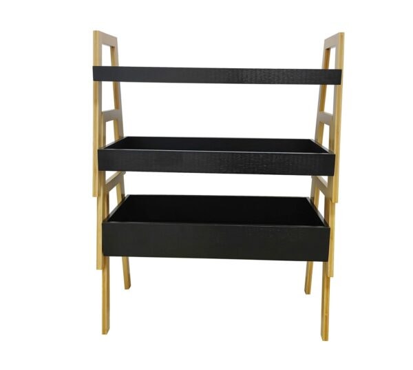 יחידת 3 מדפים מודולרית דקורטיבית גוון שחור