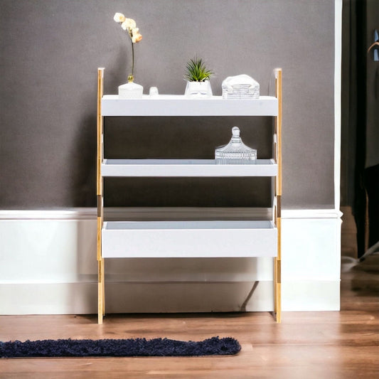 יחידת 3 מדפים מודולרית דקורטיבית גוון לבן