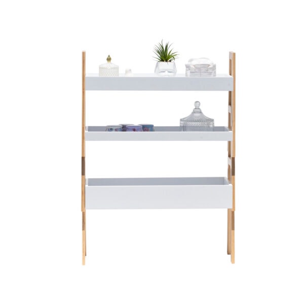 יחידת 3 מדפים מודולרית דקורטיבית גוון לבן