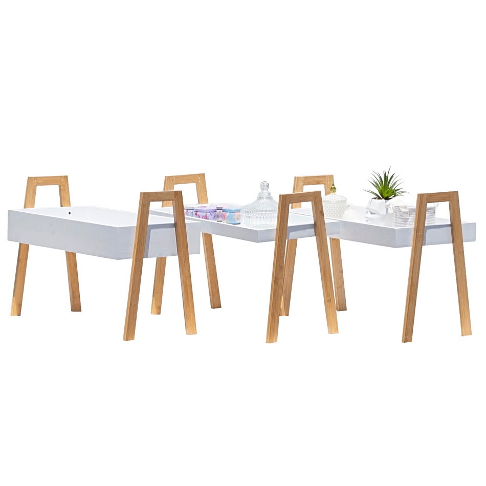 יחידת 3 מדפים מודולרית דקורטיבית גוון לבן