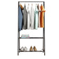 מתלה בגדים קלאסי עם 2 מדפי אחסון צבע שחור