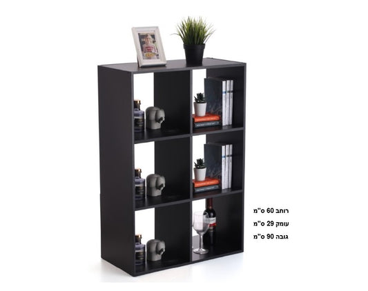 כוורת עץ 6 תאים-שחור