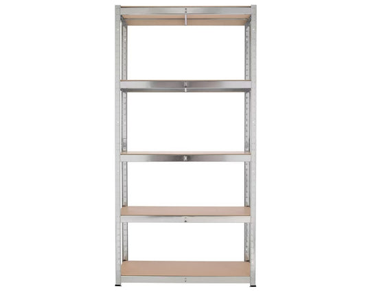 כוננית מדפים מודולרית ממתכת 5 מדפים כסוף