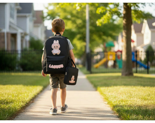 סט תיק גב לבובו צבע סט תיק לבובו שחור
