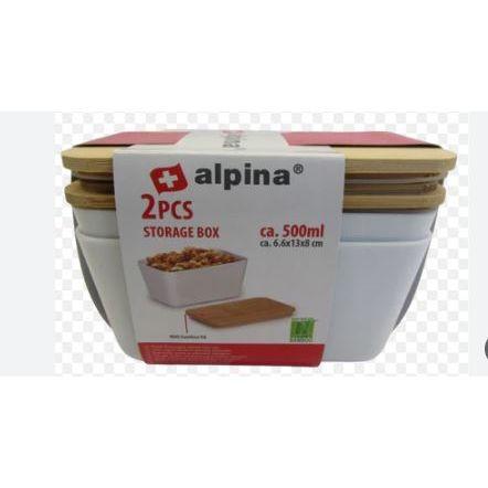 זוג קופסאות מזון הרמטיות 500 מ"ל ALPINA