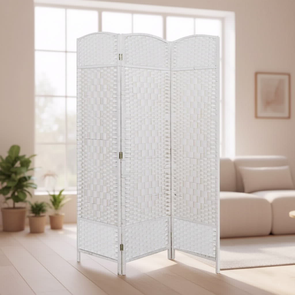 פרגוד קש קלוע 180*150 ס"מ לבן