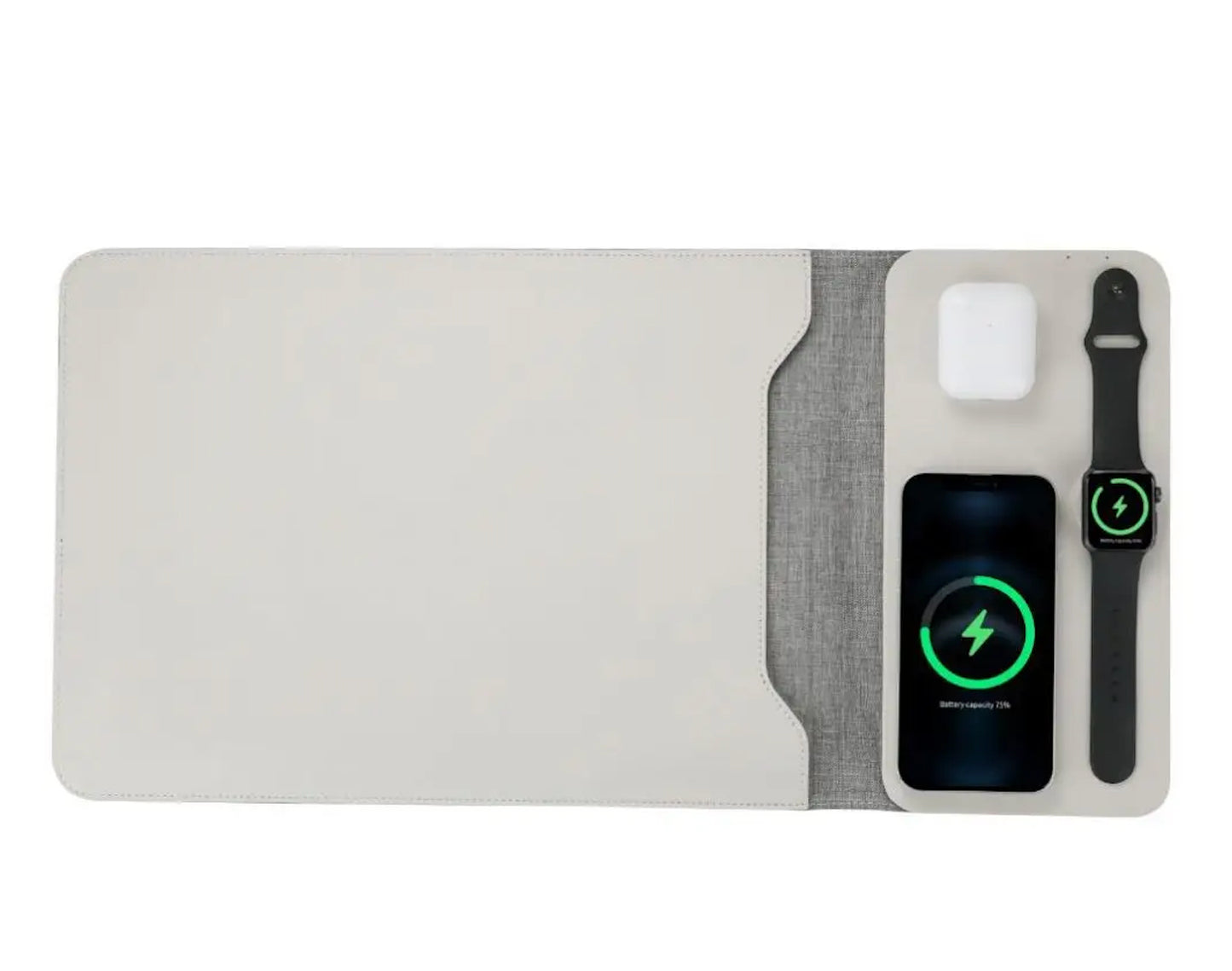 נרתיק לפטופ 5 ב-1 מעור – סט מולטיפונקציונלי עם מטען אלחוטי ואחסון