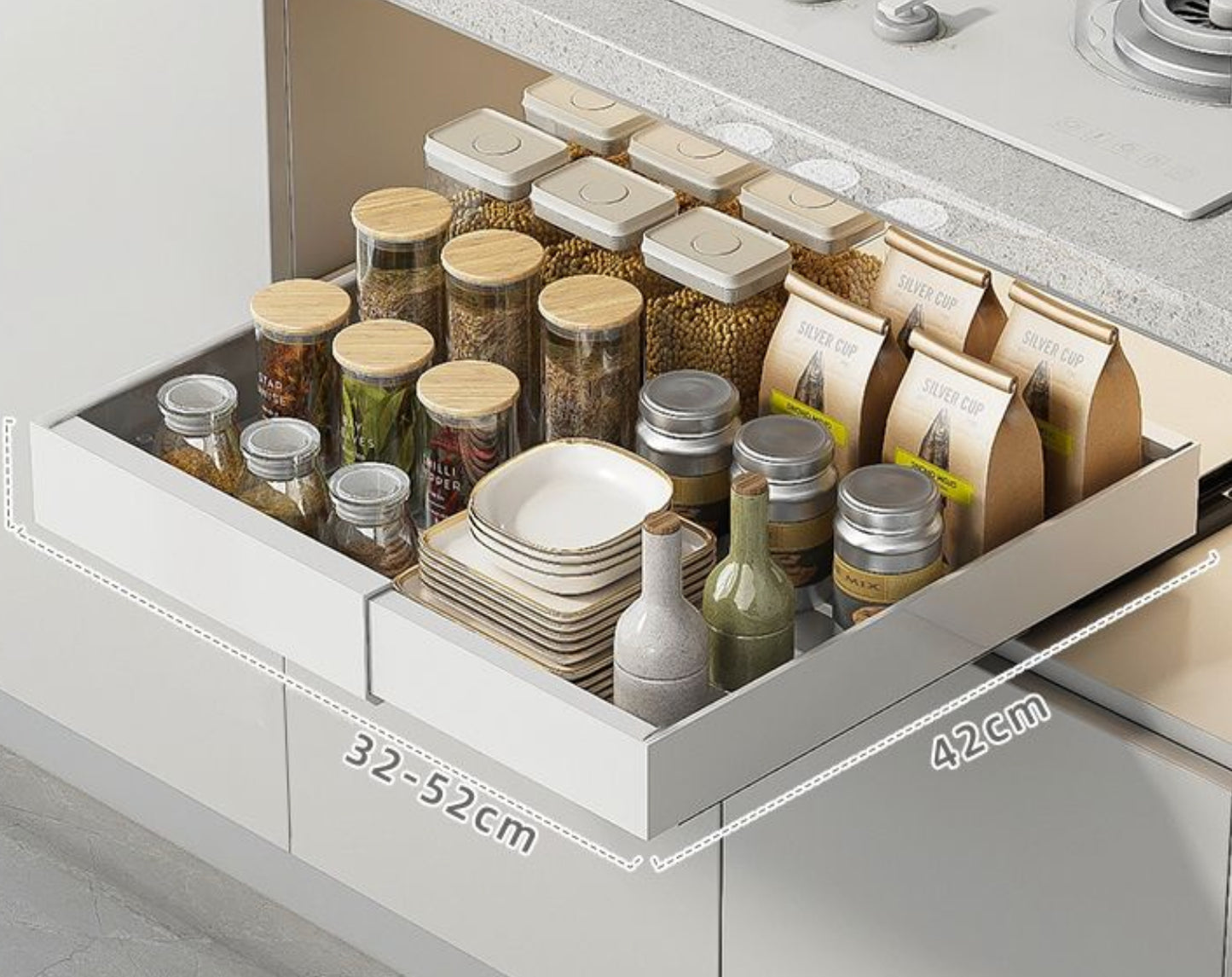 זוג ארגוניות נשלפות מחולקת לארון  מידה רגיל