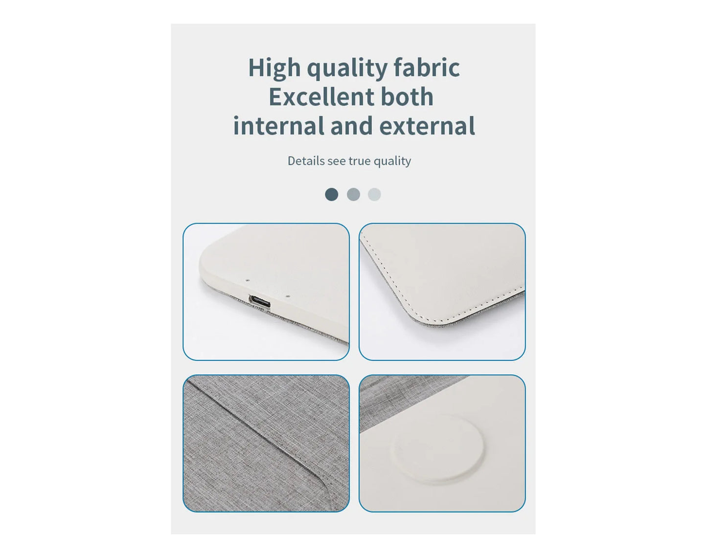 נרתיק לפטופ 5 ב-1 מעור – סט מולטיפונקציונלי עם מטען אלחוטי ואחסון צבע שחור