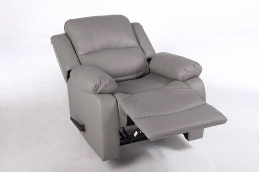 כורסת טלוויזיה מסאג PU דמוי עור אפור