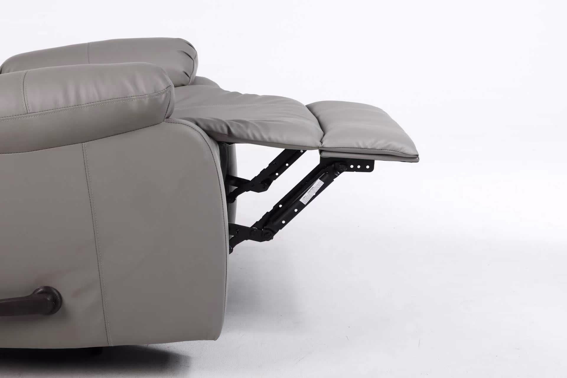 כורסת טלוויזיה מסאג PU דמוי עור אפור