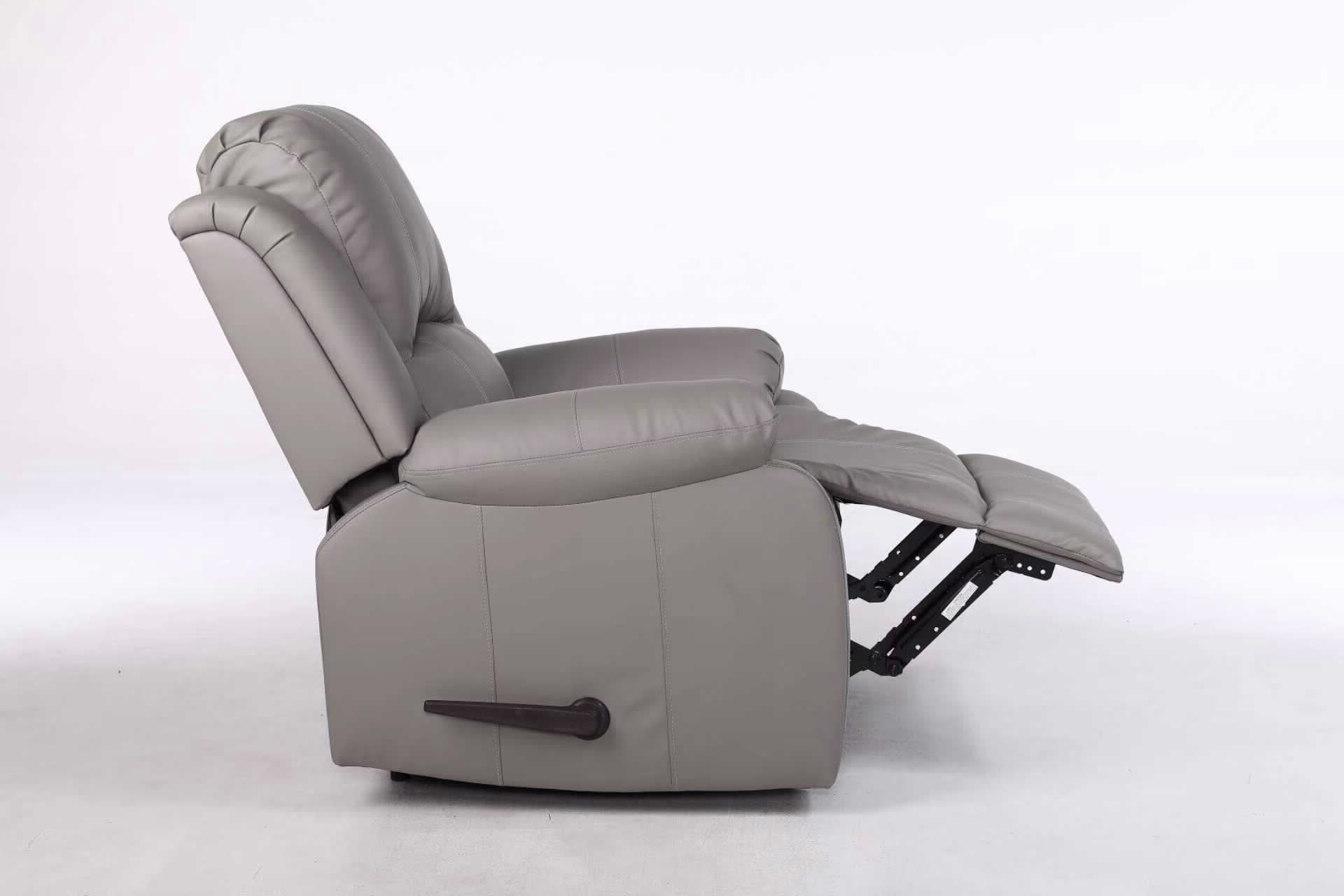 כורסת טלוויזיה מסאג PU דמוי עור אפור