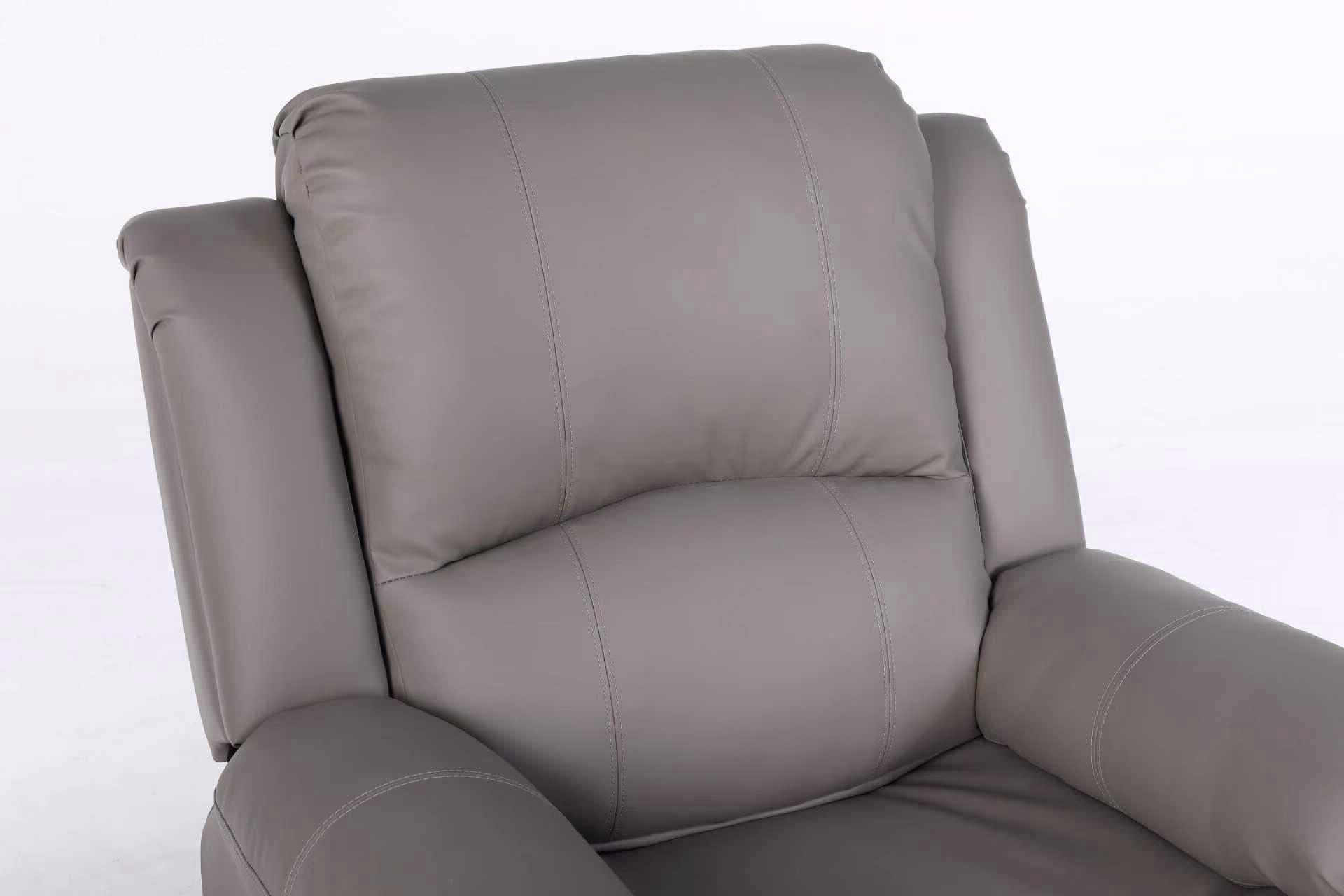 כורסת טלוויזיה מסאג PU דמוי עור אפור