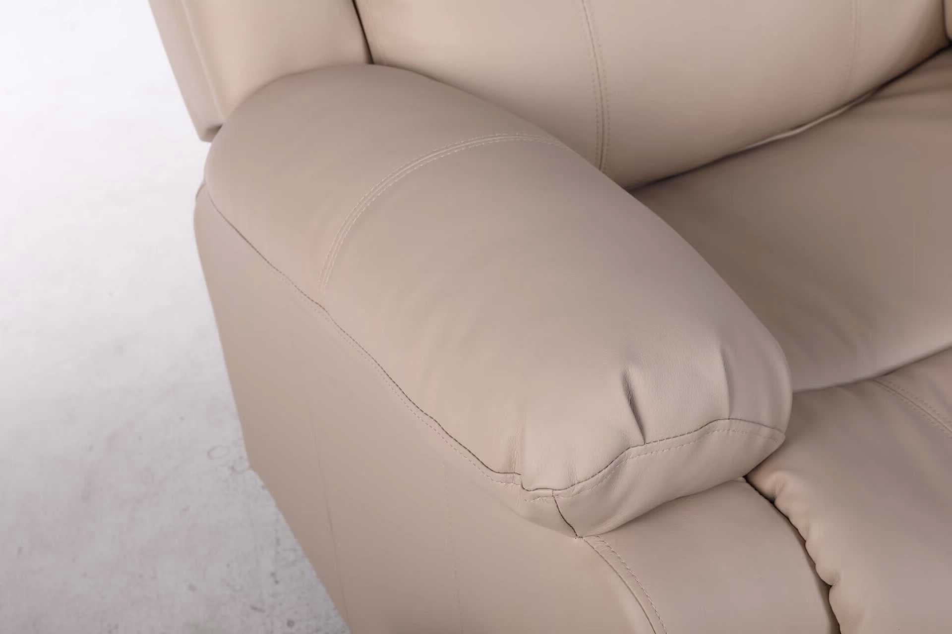 כורסת טלוויזיה מסאג PU דמוי עור בז