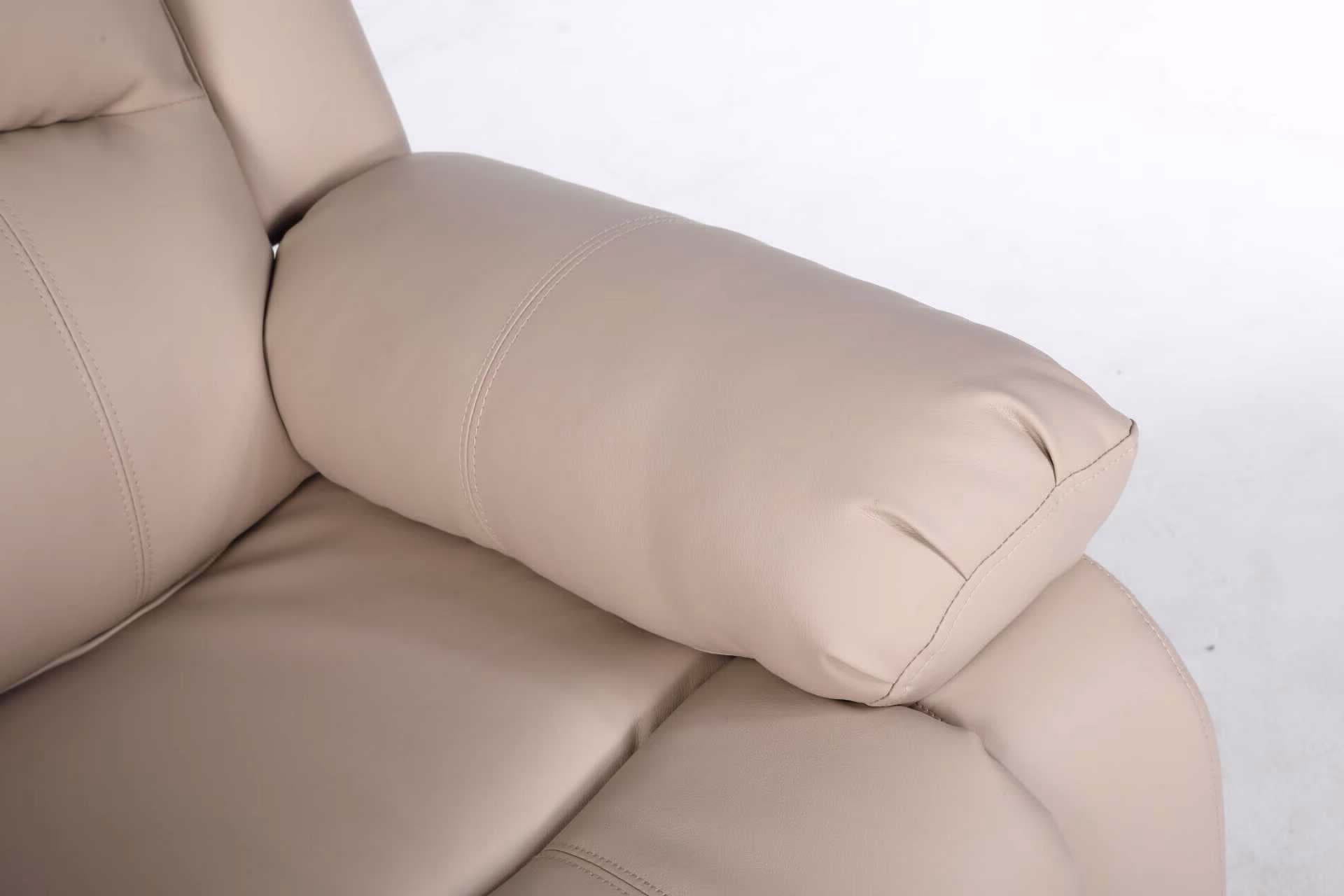 כורסת טלוויזיה מסאג PU דמוי עור בז