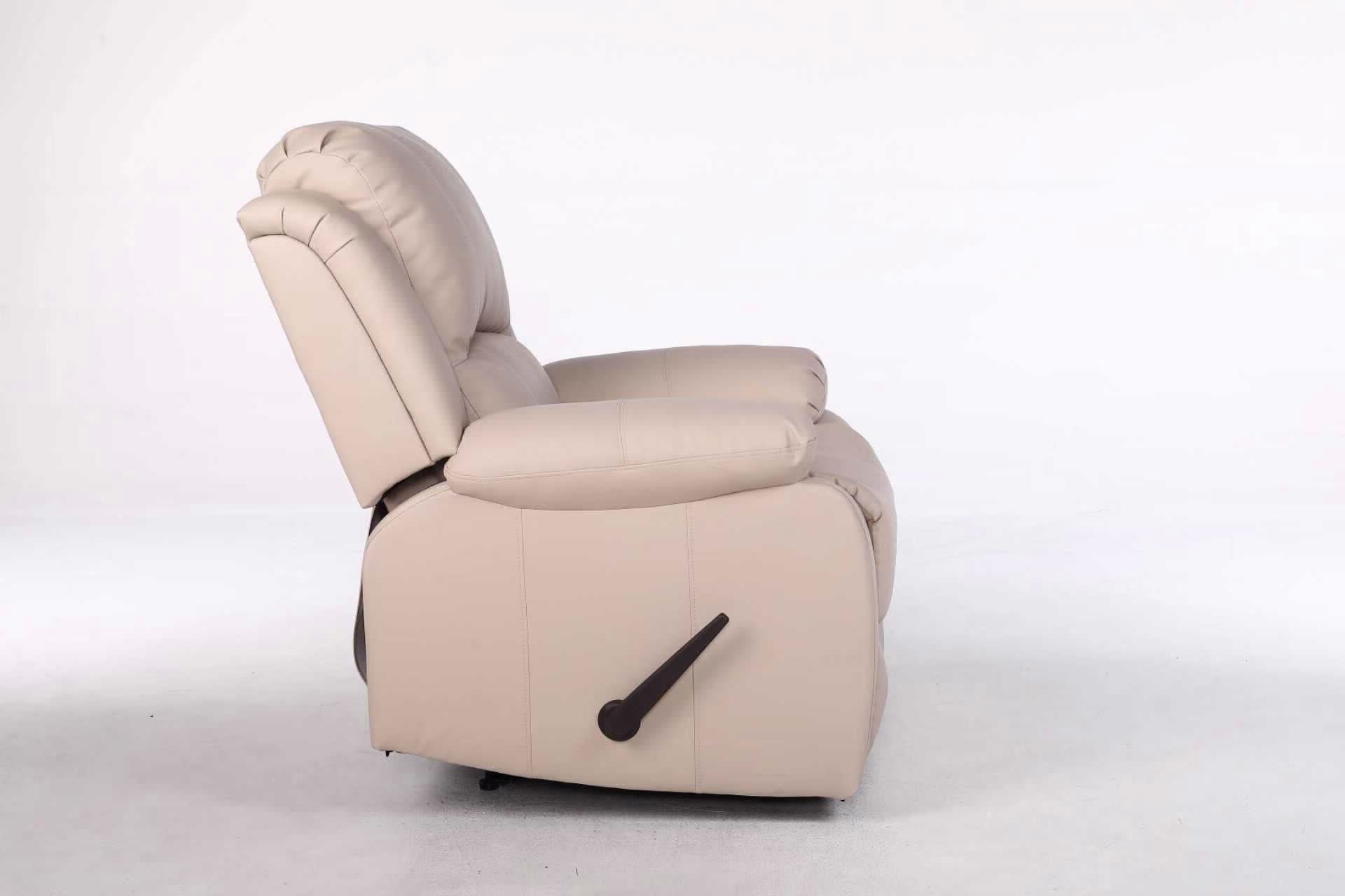 כורסת טלוויזיה מסאג PU דמוי עור בז