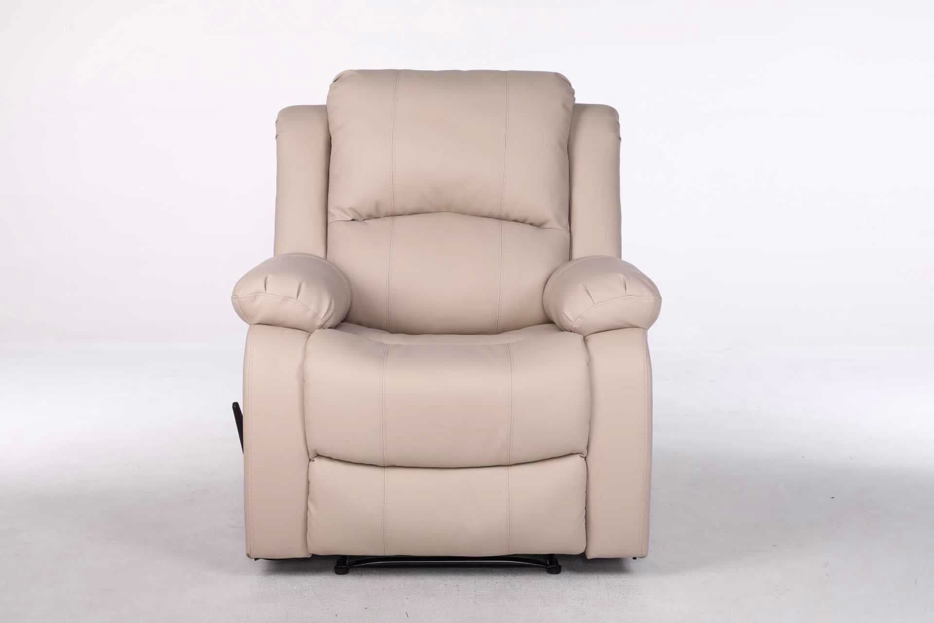 כורסת טלוויזיה מסאג PU דמוי עור בז