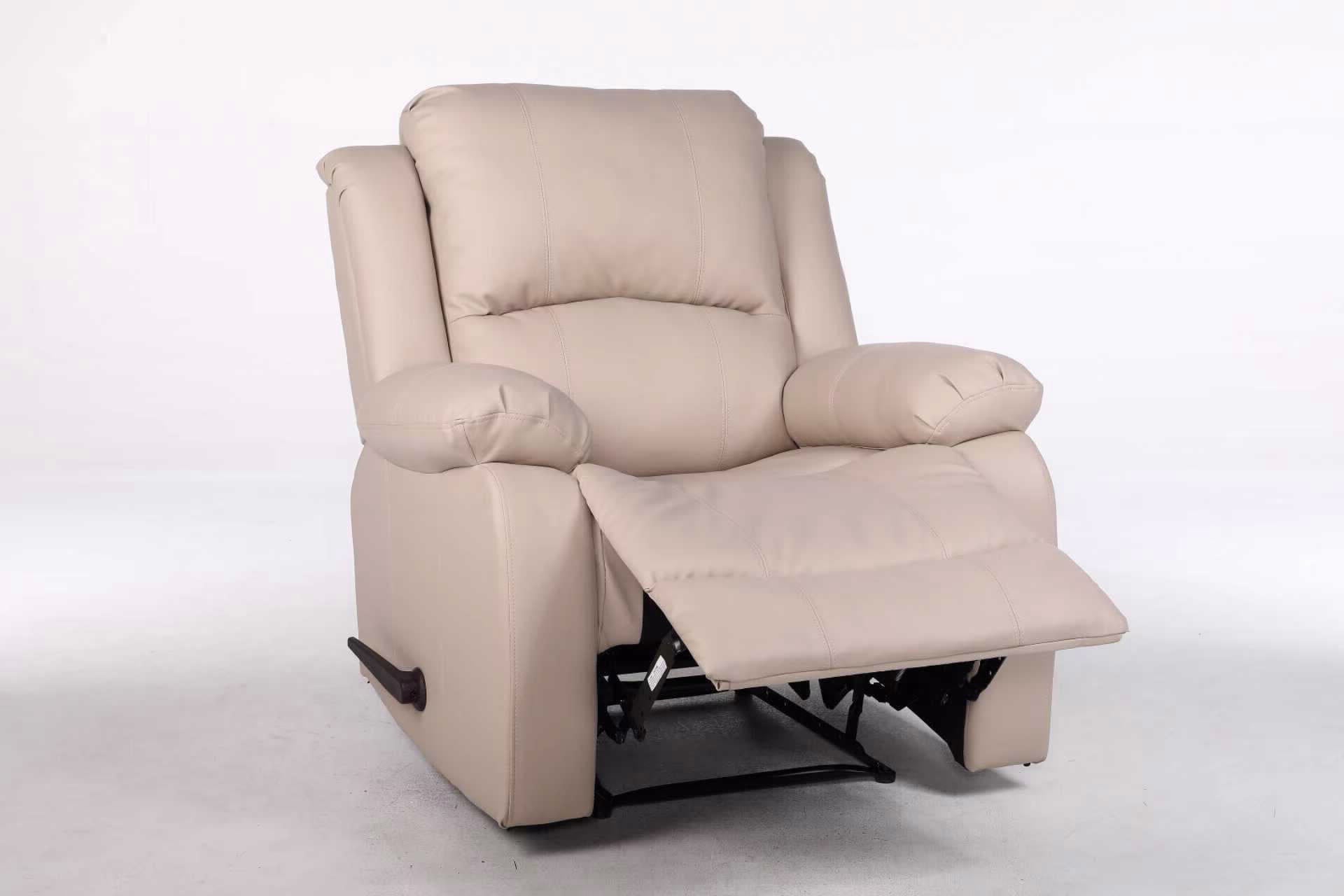 כורסת טלוויזיה מסאג PU דמוי עור בז