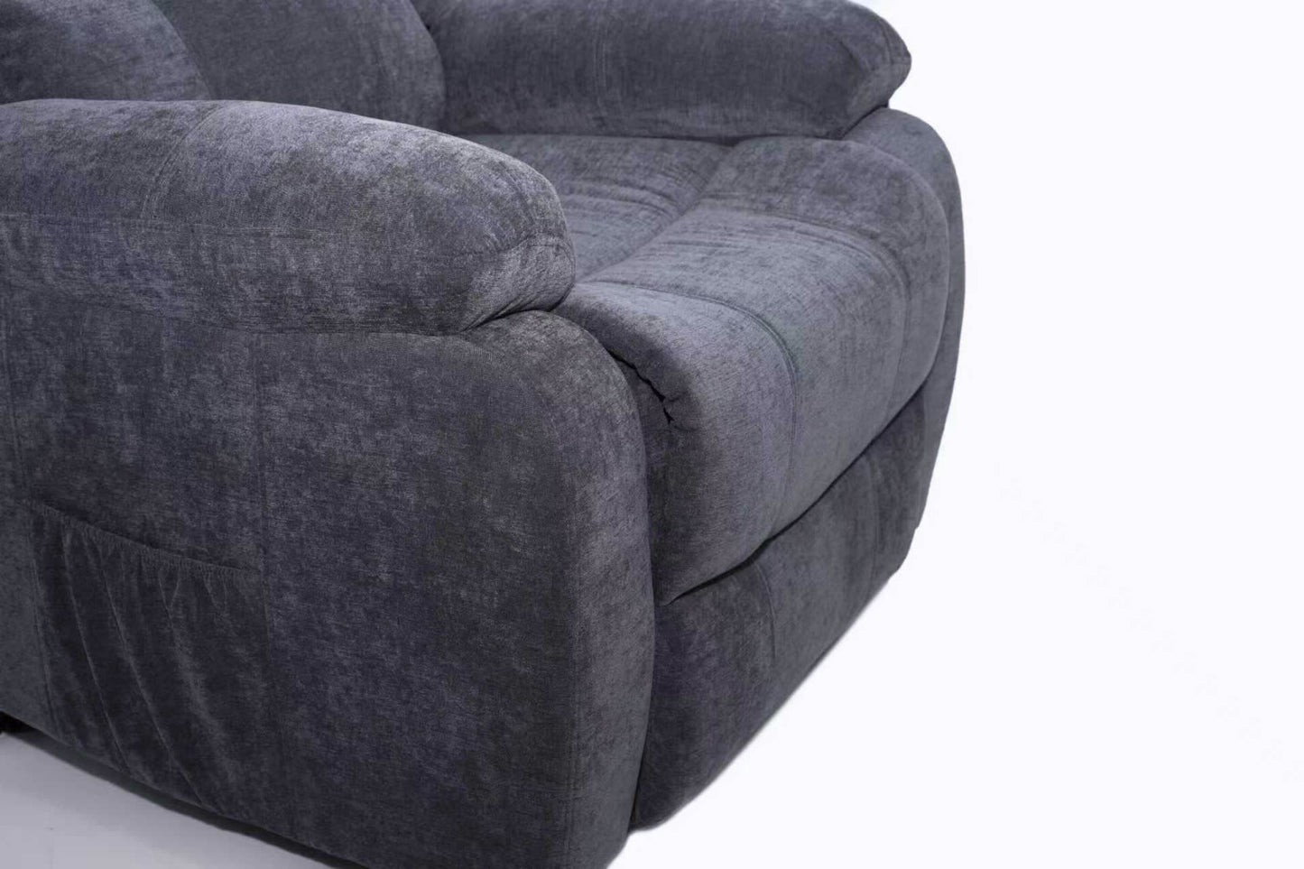 כורסת טלויזיה עם קימה בד אפור