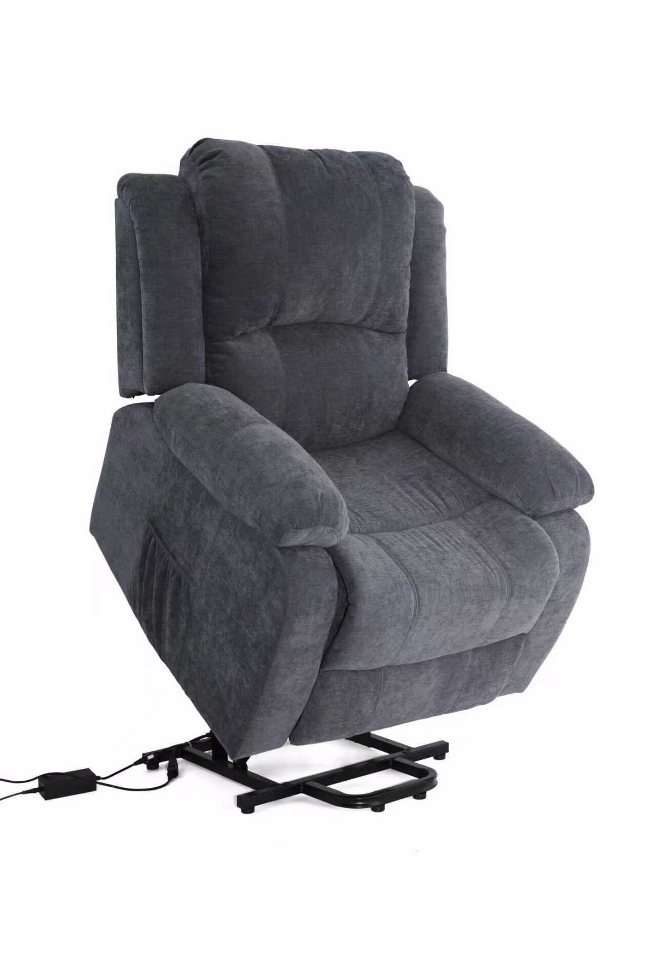 כורסת טלויזיה עם קימה בד אפור