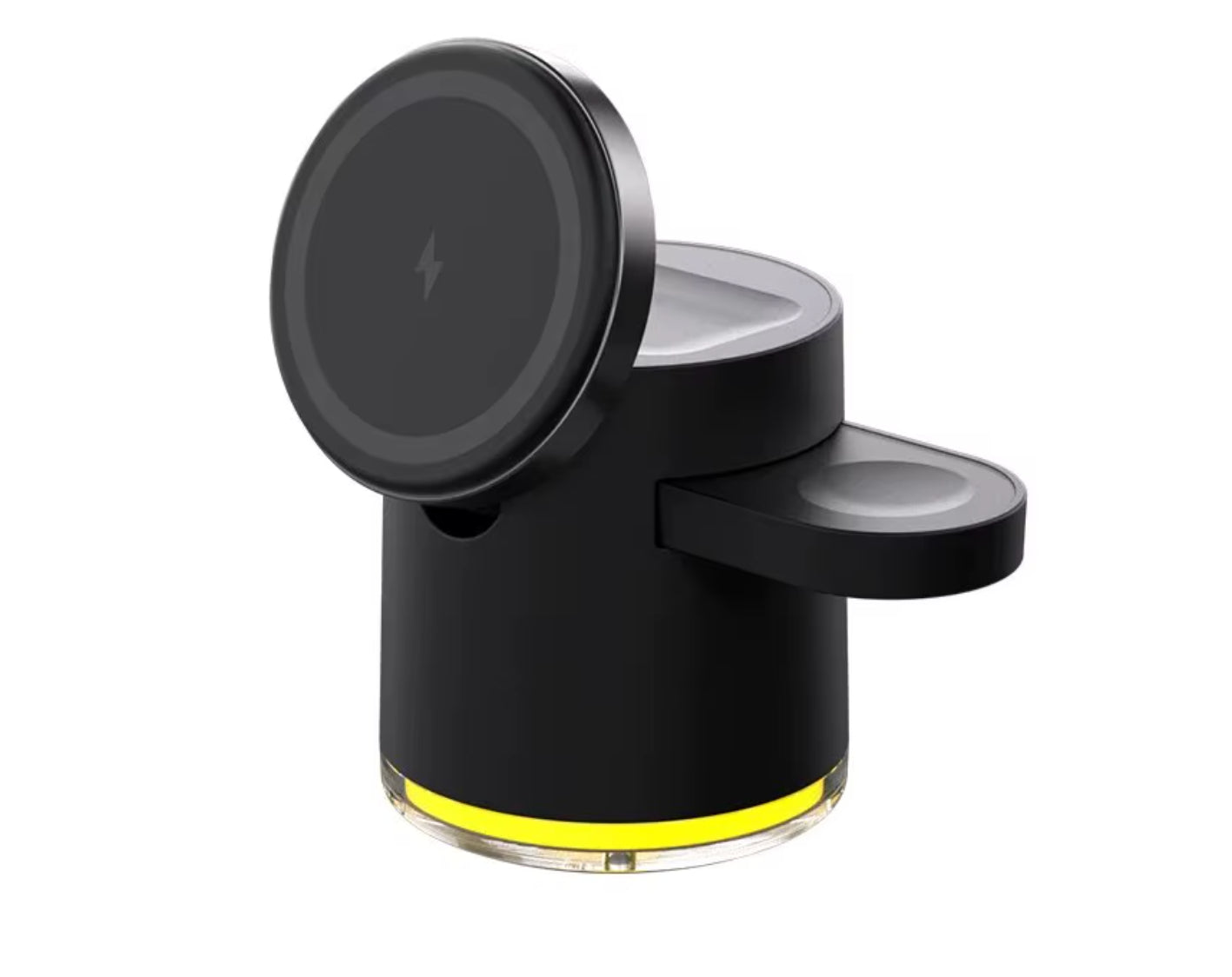 עמדת טעינה מגנטית מתקפלת 3 ב-1 לאייפון, איירפודס ושעון אפל לבן צבע שחור