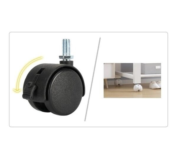 מעמד תלייה 2 מוטות ו-2 מדפי אחסון צבע לבן