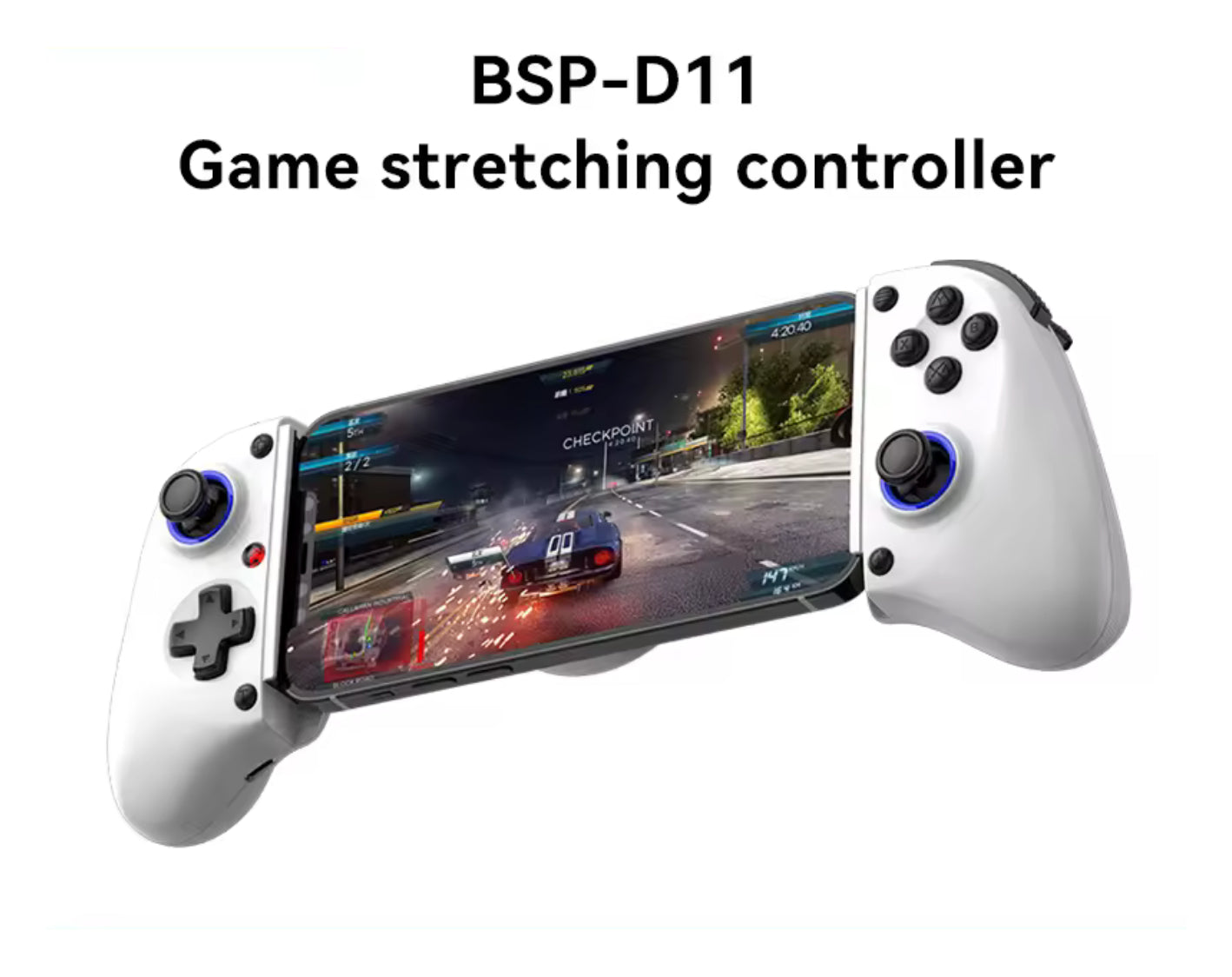 שלט גיימינג מתחבר לטלפון מתכוונן צבע לבן