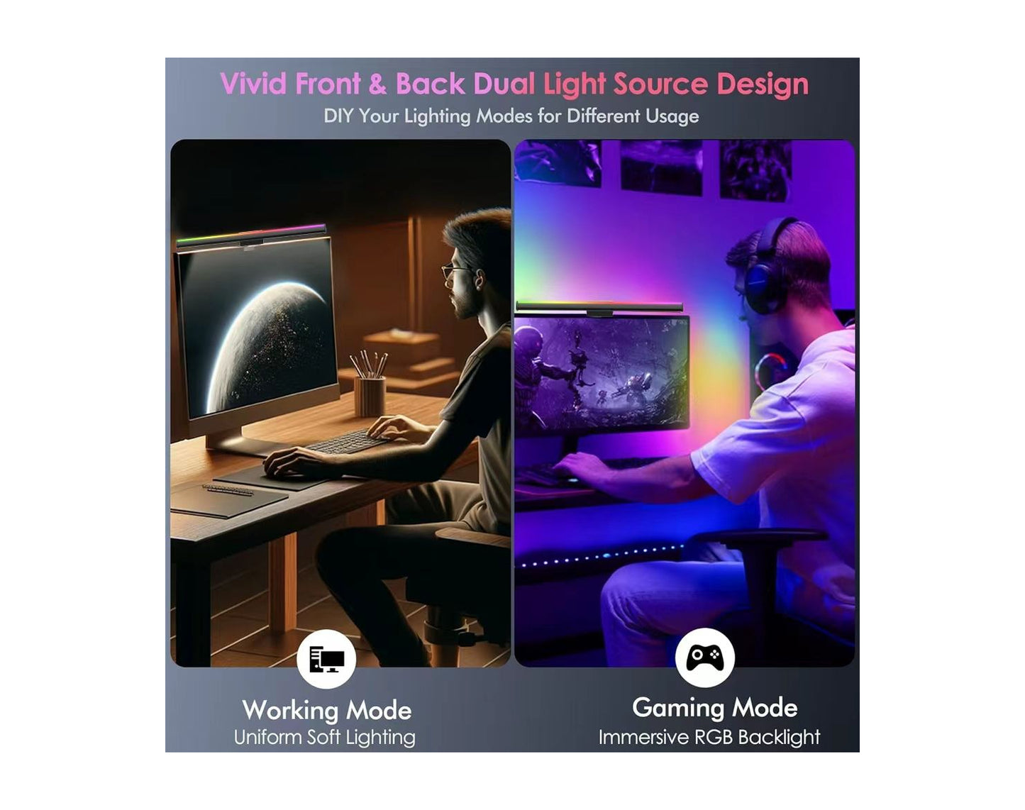 תאורת מסך חכמה עם שליטה