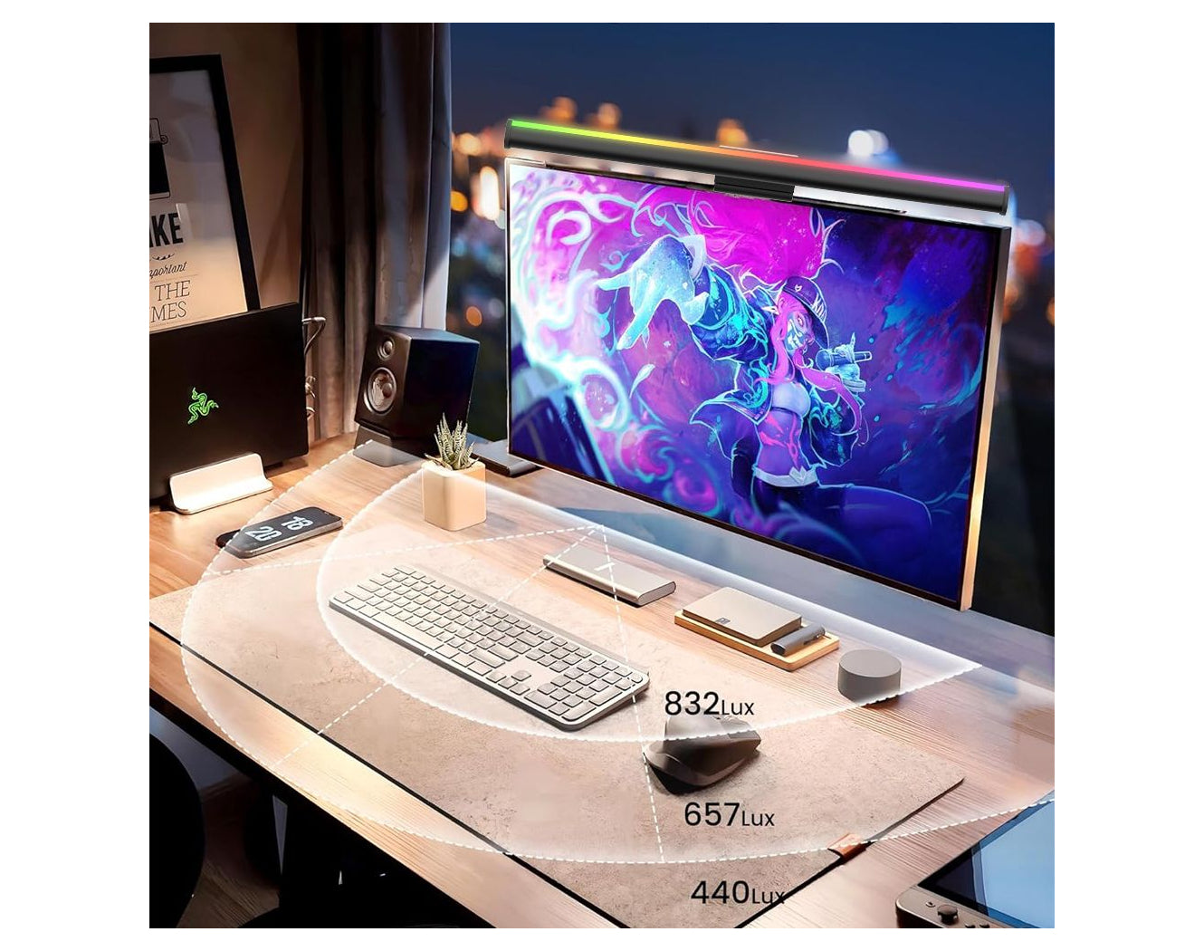 תאורת מסך חכמה עם שליטה