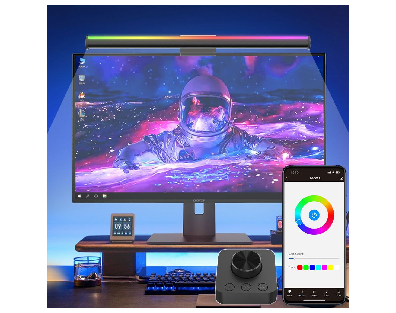 תאורת מסך חכמה עם שליטה